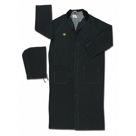 MCR SAFETY Rider Raincoat, Black, 5XL 267CX5