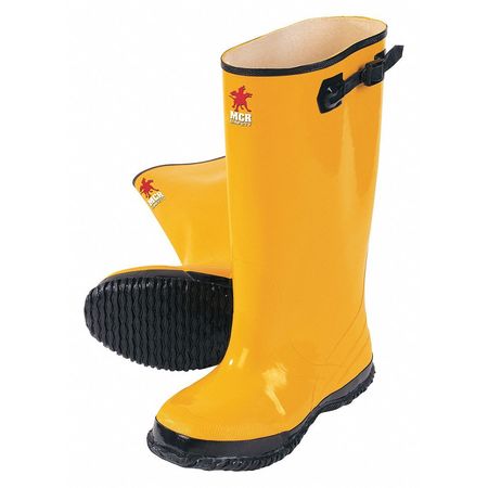 MCR SAFETY Yellow Rubber Slush Boot, 8 BYR1008