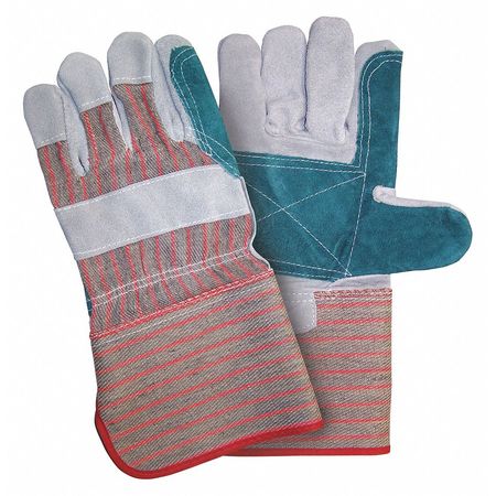 MCR SAFETY Leather Double Palm 4.5 Gauntl, L, PK12 1212