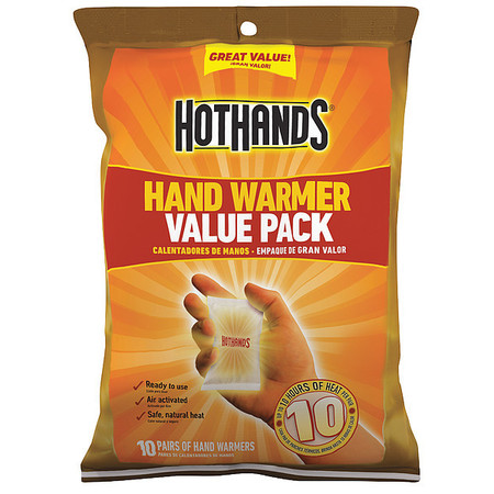 Hothands Hand Warmers, Disposable, Air Activated, Up to 10 Hours, Pack of 10 Pairs HH210PK48