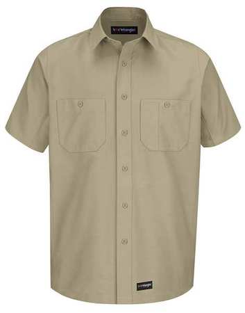 DICKIES Short Sleeve Shirt, Khaki, Polyester/Cotton, S WS20KH SS S