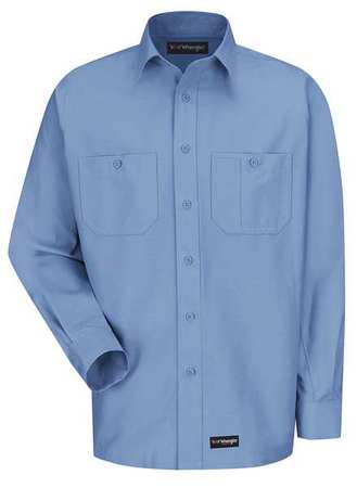 DICKIES Long Sleeve Shirt, Light Blue, Poly/Cotton WS10LB LN L