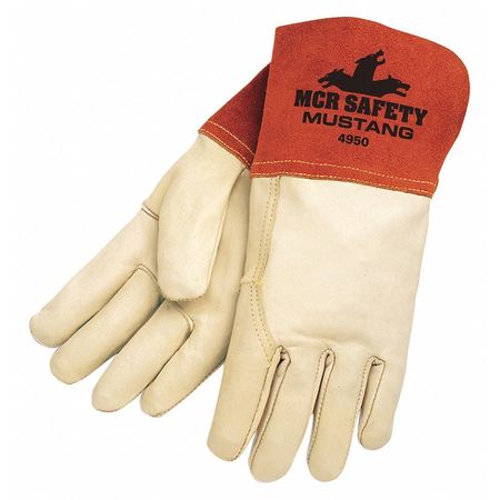 Mcr Safety MIG/TIG Welding Gloves, Cowhide Palm, L, 12PK 4950LB