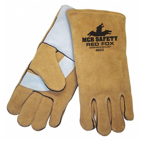 MCR SAFETY Welding Gloves, Cowhide Palm, XL, 12PK 4622