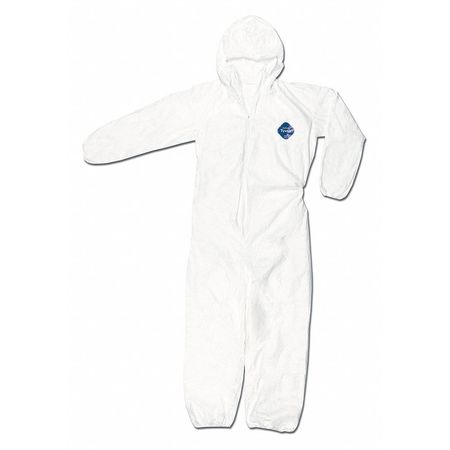 MCR SAFETY Tyvek Coverall W Hood, 3XL, PK25, 3XL, 25 PK, White, Tyvek(R), Zipper TY127SX3