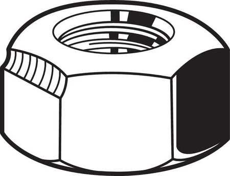 Zoro Select Top Lock Distorted Thread Lock Nut, 1/2"-13, Steel, Grade C, Yellow Zinc, 1/4 in Ht, 25 PK U12920.050.0001