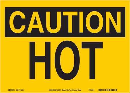 BRADY Caution Sign, 10 in H, 14 in W, Rectangle, English, 118288 118288