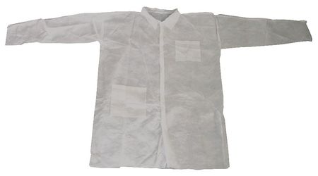 CONDOR Lab Coat, Polypropylene, White, M, PK25 26W795