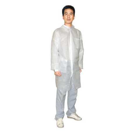 Condor Lab Coat, Polypropylene, White, L, PK25 26W796