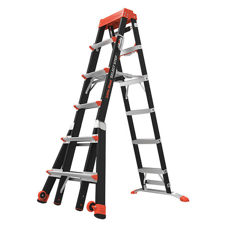 LITTLE GIANT LADDERS Multipurpose Ladder, 90 Degrees , Staircase, Stepladder Configuration, Fiberglass 15131-001