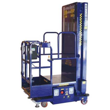 BALLYMORE Personnel Lift, Push-Around Drive, 650 lb Load Capacity, 7 ft 6 in Max. Work Height PS-15S