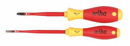 WIHA Insulated Screwdriver Set, Slotted/Phillips, 2 pcs 32189