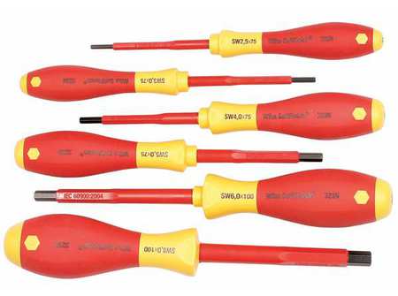 WIHA Insulated Screwdriver Set, Hex, 6 pcs 32366