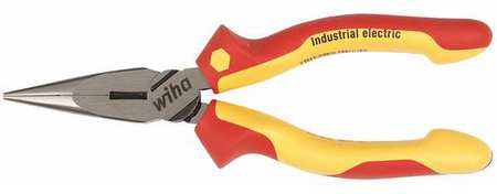 Wiha 6 5/16 in Needle Nose Plier, Side Cutter Soft Ergo Cushion Grip Handle 32926