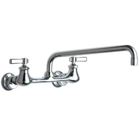 CHICAGO FAUCET Manual, 7-1/4" to 8-3/4" Mount, Commercial 2 Hole Straight Kitchen Faucet 540-LDL12ABCP