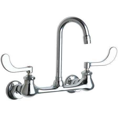 CHICAGO FAUCET Manual, 7-1/4" to 8-3/4" Mount, Commercial 2 Hole Gooseneck Kitchen/Bathroom Faucet 631-ABCP