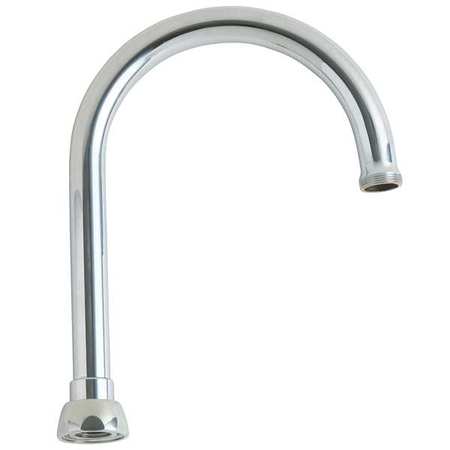 CHICAGO FAUCET Gooseneck Spout, Brass GN2AH8JKABCP