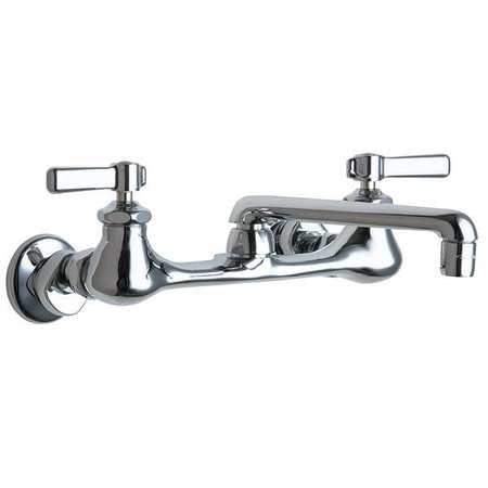 CHICAGO FAUCET Manual, 7-1/4" to 8-3/4" Mount, Commercial 2 Hole Straight Kitchen/Bathroom Faucet 540-LDABCP