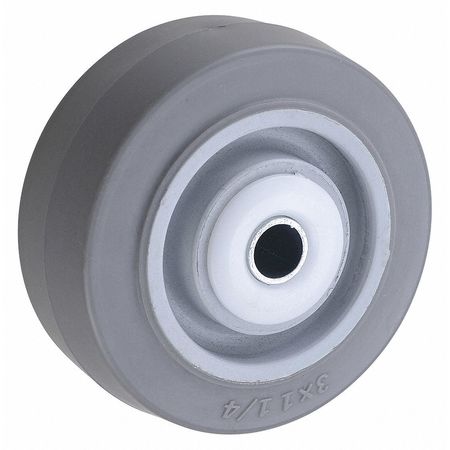 ZORO SELECT Caster Wheel, TPR, 3 in., 200 lb., Gray Core IS030510670A