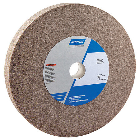 Norton Abrasives Grinding Wheel, 10 in. Dia, AO, 60 G, Brown 66253116273