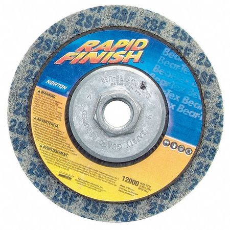 NORTON ABRASIVES Depressed Center Wheels, Type 27, 4 1/2 in Dia, 0.5 in Thick, 5/8"-11 Arbor Hole Size 66261023943