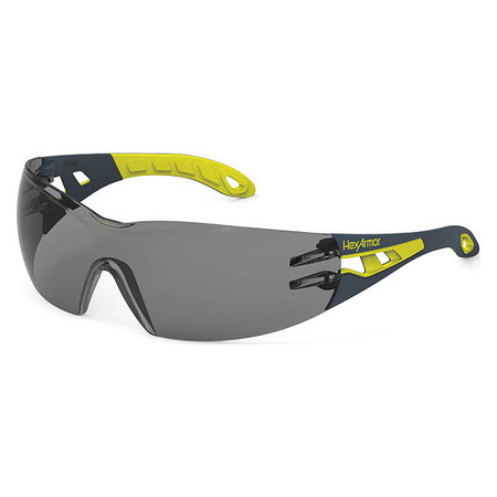 HEXARMOR Safety Glasses, Wraparound Gray Polycarbonate Lens, Anti-Fog, Scratch-Resistant 11-10006-02