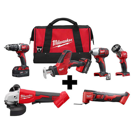 MILWAUKEE TOOL M18 4Tool Kit, M18 Grinder, M18 MultiTool 2695-24, 2686-20, 2626-20