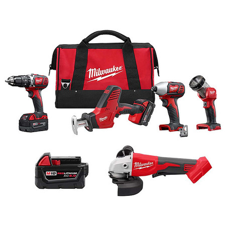MILWAUKEE TOOL Combo Kit, Battery and Grinder, 18 V 2695-24, 48-11-1850, 2686-20