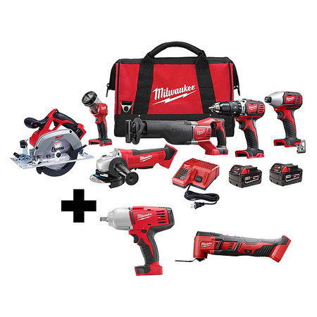 MILWAUKEE TOOL M18 6-Tool Kit, M18 HTIW, M18 Multi-Tool 2696-26, 2663-20, 2626-20