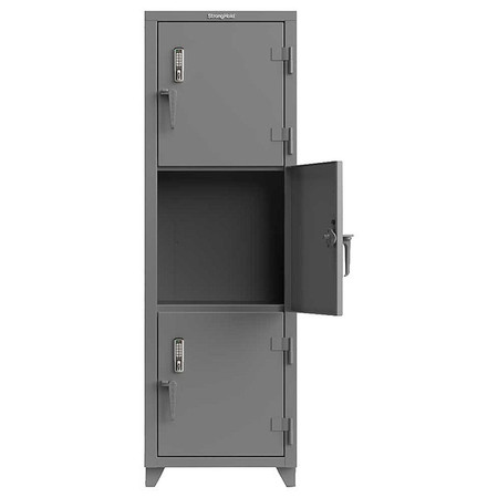 STRONG HOLD Locker, 24" W, 24" D, 75" H, Assembled 26-3D-24-3T-EK-L