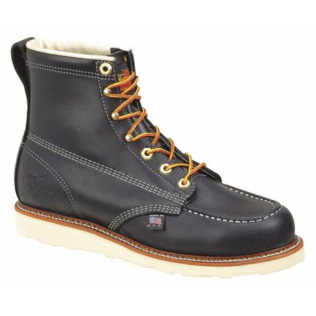 THOROGOOD SHOES Boot, Black, Moc Toe, 6", 10 D, PR 814-6201100D