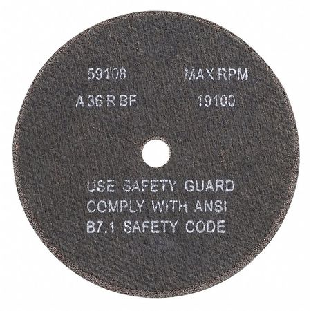 Cgw Abrasives CutOff Whl, 3x1/32x3/8, T1, A60-R-BF 59103