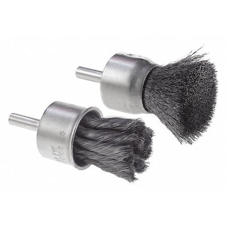 CGW ABRASIVES End Wire Brush, 1 Kntd, 0.020, Con, 1/4 Shnk 60131
