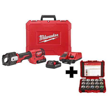 MILWAUKEE TOOL M18 Crimper and Die Kit, 18 V 2679-22, 49-16-KITC