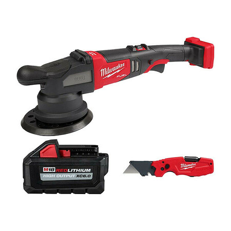 MILWAUKEE TOOL M18 Polisher + M18 XC6.0 Battery + Knife 2685-20, 48-11-1865, 48-22-1505