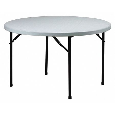 Valuelite Round Folding Table, 48" W, 29" H, blow-molded plastic Top, White VL.48R.BL.WH