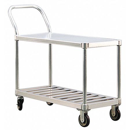 NEW AGE Welded Utility Cart, Aluminum, 2 Shelves 1416