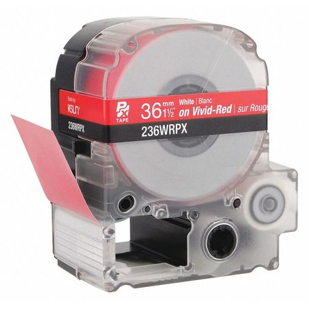 LABELWORKS PX White Ink/Red Tape, 1-1/2" W 236WRPX