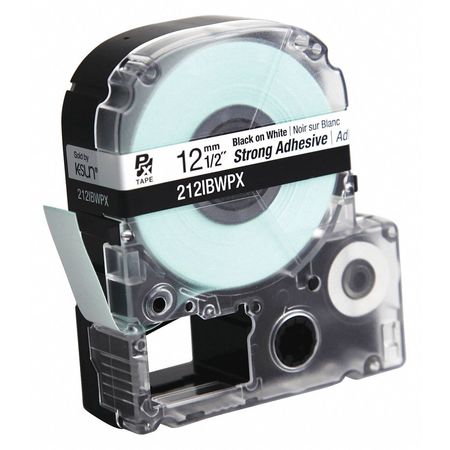 LABELWORKS PX Label Tape, Blk/Wht, Strong Adhesive, 1/2" 212IBWPX
