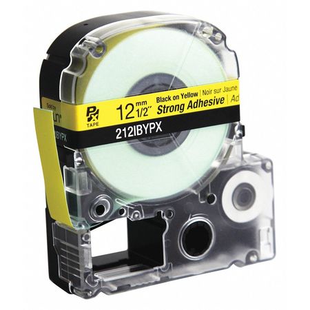 LABELWORKS PX Label Tape, Blk/Yllw, Strng Adhsive, 1/2" W 212IBYPX