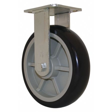R.W. ROGERS CO Poly Wheel, Rigid Plate Caster, 8"x2", PK2 CAS859-8