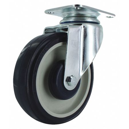 R.W. ROGERS CO Poly Whl, Tall Swivel Plate Caster, 5", PK2 CAS874-LCT