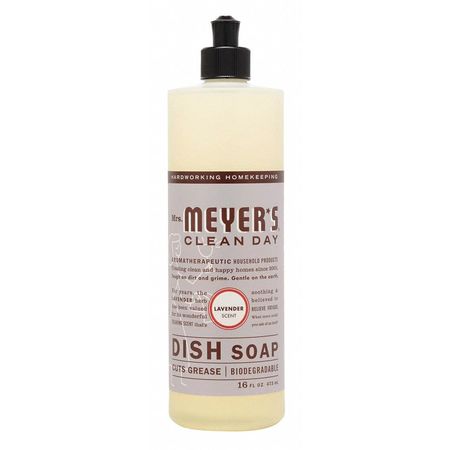 Mrs. Meyers Clean Day Dish Soap, Liquid, Lavender, 16 oz., PK6 650391