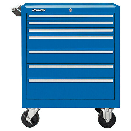 KENNEDY Rolling Tool Cabinet, 7 Drawer, Blue, 27 in W 277XBL