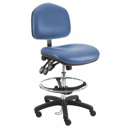BENCHPRO Ergonomic Chair, Vinyl, 21" to 31" Height, Blue WNT-DCRB-TLC-WW-BLUE