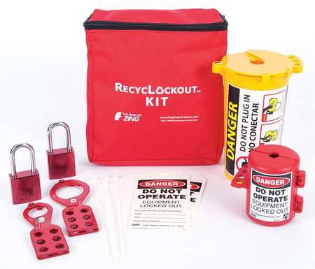 ZING Lockout Kit, Filled, Electrical, Color: Red 2733