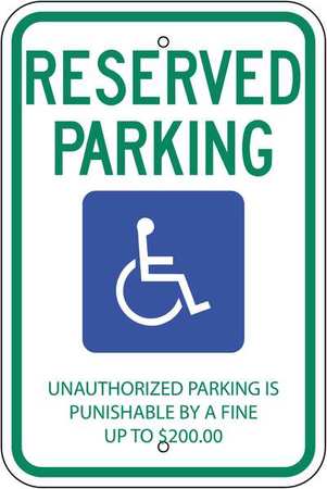 ZING Handicap Parking Sign, Tennessee, 18X12 2703