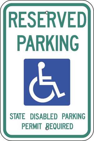 ZING Handicap Parking Sign, Washington, 18X12 2706