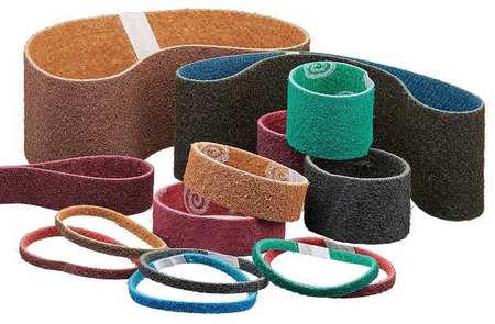 NORTON ABRASIVES Sanding Belt, 4 in W, 24 in L, Non-Woven, Aluminum Oxide, 150 Grit, Fine, Rapid Prep, Maroon 66261031667