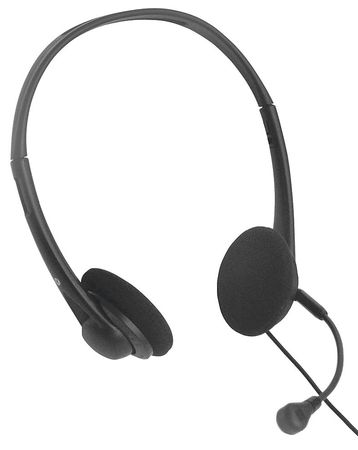 Clearsounds Corded Headset, Binaural, Black, Plastic HD500